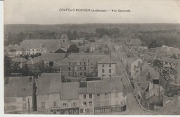 CPA - CHATEAU PORCIEN - VUE GENERALE - BLOT - CROISON - CHAUSSURES - COMPTOIR FRANÇAIS - BAR DE L'HOTEL DE VILLE - Chateau Porcien