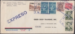 1958-H-33 CUBA REPUBLICA (LG1606) 1958 EXPRESSO AIR MAIL EXPRESS COVER TO US. - Lettres & Documents