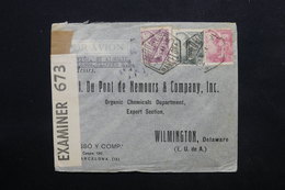 ESPAGNE - Enveloppe Commerciale De Barcelone Pour Les Etats Unis En 1941 Avec Contrôles Postaux - L 24778 - Nationalistische Zensur