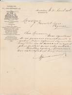Pays Bas Lettre Illustrée 21/4/1908 M J VAN AMERINGEN Commissionnaire En Vin AMSTERDAM - Netherlands