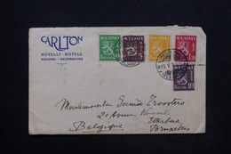 FINLANDE - Enveloppe De L 'hôtel Carlton à Helsinki Pour Bruxelles En 1930 , Affranchissement Plaisant - L 24863 - Cartas & Documentos