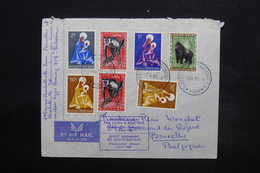 CONGO BELGE - Enveloppe 1 Er Vol Elisabethville / Bruxelles En 1960 , Affranchissement Plaisant - L 24939 - Covers & Documents