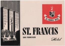 Etiquette Hôtel Saint Francis San Francisco - Etiquettes D'hotels