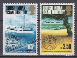 British Indian Ocean 1974 Yvert 57- 58, Fifth Anniversary Of The Nordvaer Post Office - MNH - Territoire Britannique De L'Océan Indien