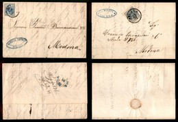 ANTICHI STATI - LOMBARDO VENETO - 45 Cent (11-12) - Due Lettere D’archivio Da Milano A Modena (25.7.53-25.2.56) - Sonstige & Ohne Zuordnung