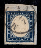 ANTICHI STATI - LOMBARDO VENETO - Governo Provvisorio - 20 Cent (C3) Usato A Milano 2.7 (secondo Giorno D’uso) Su Framme - Autres & Non Classés