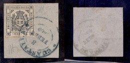 ANTICHI STATI - MODENA - Guastalla 8 Febbr.1860 (azzurro - P.ti 10) - 20 Cent (15) Usato Su Frammento - Cert. Diena - Sonstige & Ohne Zuordnung