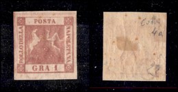 ANTICHI STATI - NAPOLI - 1858 - 1 Grano (4-carminio) - Gomma Originale - Diena + Colla (2.000) - Other & Unclassified