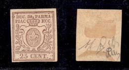 ANTICHI STATI - PARMA - 1857 - 25 Cent (10) Gomma Originale - Diena (1.500) - Andere & Zonder Classificatie