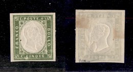 ANTICHI STATI - SARDEGNA - 1861 - 5 Cent (13Cc) - Gomma Originale - Cert. Raybaudi (1.200) - Other & Unclassified