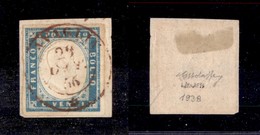 ANTICHI STATI - SARDEGNA - Cavaglià (rosso-P.ti 8) - 20 Cent (15f) Su Frammento - G.Bolaffi - Other & Unclassified