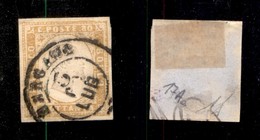 ANTICHI STATI - SARDEGNA - 1859 - 80 Cent (17A-giallo Ocra) Usato A Bergamo 5.7.60 - Other & Unclassified