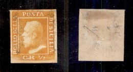 ANTICHI STATI - SICILIA - 1859 - Mezzo Grano (2-seconda Tavola) Usato - Difettoso - Da Esaminare - Cert. AG (7.000) - Other & Unclassified