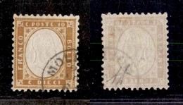 REGNO D'ITALIA - POSTA ORDINARIA - 1862 - 10 Cent (1h-arancio Ocra) Usato A Moliterno - Diena - Otros & Sin Clasificación