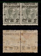 REGNO D'ITALIA - POSTA ORDINARIA - 1890 - 2 Cent Su 10 (50aeb) - Coppia Orizzontale Con Soprastampe Oblique (a Cavallo D - Other & Unclassified