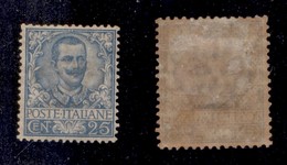 REGNO D'ITALIA - POSTA ORDINARIA - 1901 - 25 Cent Floreale (73) - Gomma Originale Con Traccia Di Linguella - Ottimamente - Autres & Non Classés