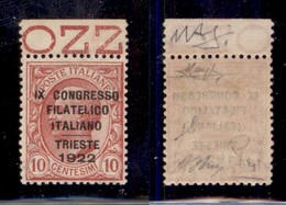 REGNO D'ITALIA - POSTA ORDINARIA - 1922 - 10 Cent Congresso Filatelico (123) - Ottimamente Centrato - Gomma Integra - Ol - Sonstige & Ohne Zuordnung