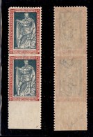 REGNO D'ITALIA - POSTA ORDINARIA - 1928 - Coppia Verticale Del 25 Cent Filiberto (227o) Non Dentellata Al Centro E In Ba - Otros & Sin Clasificación