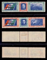 REGNO D'ITALIA - SERVIZI - 1933 - Crociera Nord Atlantica - Trittici BISE (51C/52C-Aerea) - Serie Completa - Gomma Origi - Otros & Sin Clasificación