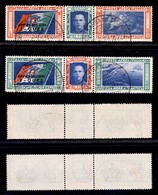 REGNO D'ITALIA - SERVIZI - 1933 - Crociera Nord Atlantica - Trittici QUES (51O/52O-Aerea) - Serie Completa Usata - Annul - Autres & Non Classés