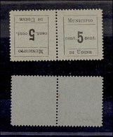 OCCUPAZIONI - UDINE - 1918 - 5 + 5 Cent (1c) - Coppia Tete Beche - Gomma Integra - Cert. Raybaudi (4.200) - Other & Unclassified