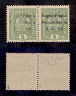 OCCUPAZIONI - VENEZIA GIULIA - 1918 - 5 Heller (2 Varietà Ca+2) Con Soprastampa Incompleta In Coppia Col Normale - Gomma - Sonstige & Ohne Zuordnung