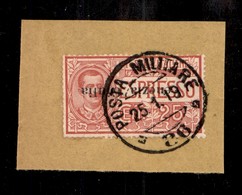 OCCUPAZIONI - VENEZIA GIULIA - 1919 - Espressi - 25 Cent (1a) Usato Su Frammento (P.M.86 25.1.19) - Soprastampa Capovolt - Sonstige & Ohne Zuordnung