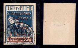 OCCUPAZIONI - FIUME - 1920 - 1 Lira Su 25 Cent (148) Usato Su Frammento (750+) - Otros & Sin Clasificación