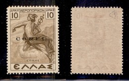 OCCUPAZIONI - CORFÙ - 1941 - 10 Dracme (7-Aerea) - Gomma Originale - Diena + Cert. AG (2.000) - Sonstige & Ohne Zuordnung