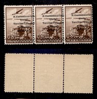 OCCUPAZIONI - LUBIANA - 1941 - 50 Para (1fca-Aerea) - Striscia Di 3 Con Soprastampa Spostata A Destra (o+i+rombi A Sinis - Sonstige & Ohne Zuordnung