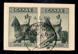 OCCUPAZIONI - CEFALONIA E ITACA - Argostoli - 1941 - 1,50 + 1,50 Dracme (5-pos.1-III Tiratura) Usato Su Frammento - Cert - Sonstige & Ohne Zuordnung