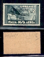 OCCUPAZIONI - ZARA - 1943 - 2 Lire Aeroespresso (9k-Aerea) - Besetzuug (pos.6) - Gomma Integra (450) - Sonstige & Ohne Zuordnung