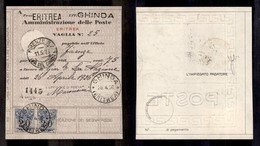 COLONIE - ERITREA - Segnatasse Vaglia - Due 20 Cent (1) Su Bollettino Vaglia Da Ghinda Del 26.4.26 (1.600) - Sonstige & Ohne Zuordnung