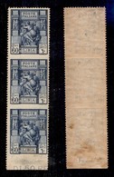 COLONIE - LIBIA - 1924 - 60 Cent Sibilla (42l) - Striscia Verticale Bordo Foglio Dentellata In Orizzontale Solo In Alto  - Sonstige & Ohne Zuordnung