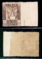 COLONIE - LIBIA - 1926 - 1 Lira Pittorica (65f) Non Dentellato A Destra - Gomma Integra - Raybaudi (2.100) - Autres & Non Classés
