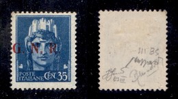 RSI - 1943 - 35 Cent (476/IIIab-Brescia-terzo Tipo) - Soprastampa A Sinistra + Punto Piccolo Dopo R - Gomma Originale -  - Sonstige & Ohne Zuordnung