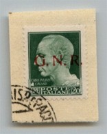 RSI - 1944 - 20 Lire (487-Verona) Usato A Verona (Titolare) Su Frammento - Oliva + Cert. AG (1.875+) - Sonstige & Ohne Zuordnung