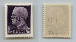 RSI - 1944 - 50 Lire (489a-Verona) Con Soprastampa Capovolta - Gomma Integra - Oliva + Cert. AG (5.000) - Andere & Zonder Classificatie