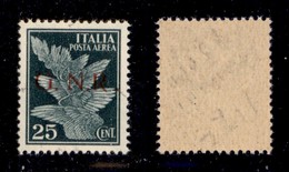 RSI - 1943 - 25 Cent (117/If-Aerea-Brescia) Con R Accostato A N - Gomma Integra - Cert. AG (3.000) - Otros & Sin Clasificación