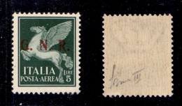 RSI - 1943 - 5 Lire (123/III-Aerea-terzo Tipo Brescia) - Gomma Integra - Fiecchi + Cert. AG (2.400) - Sonstige & Ohne Zuordnung