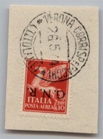 RSI - 1944 - 10 Lire (124a-Aerea-Verona) Con Soprastampa Capovolta - Usato A Verona (Titolare) Su Frammento - Oliva + Ce - Sonstige & Ohne Zuordnung