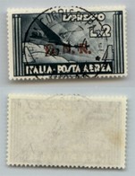 RSI - 1944 - 2 Lire Aeroespresso (125ccb-Aerea-Verona) Con Punti Grossi - Usato A Verona (Titolare) - Cert. AG (3.500) - Sonstige & Ohne Zuordnung