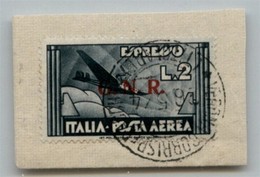 RSI - 1944 - 2 Lire Aeroespresso (125-Aerea-Verona) Usato A Verona (Titolare) Su Frammento - Cert. AG (3.500+) - Sonstige & Ohne Zuordnung