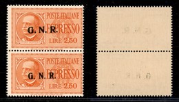 RSI - 1943 - Espressi - Coppia Di Tipi Diversi (secondo + Terzo) - 2,50 Lire (20/IId+20/IIId-Brescia) Con Soprastampe Ob - Otros & Sin Clasificación