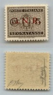 RSI - 1944 - Segnatasse - Errore Di Colore - 5 Cent (47A-Verona) - Gomma Integra - Oliva + Raybaudi (1.300) - Sonstige & Ohne Zuordnung