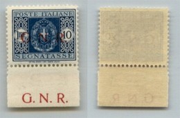 RSI - 1944 - Segnatasse - 10 Lire (58-Verona) Bordo Foglio In Basso Con Soprastampa Ripetuta A Margine - Gomma Integra - - Sonstige & Ohne Zuordnung