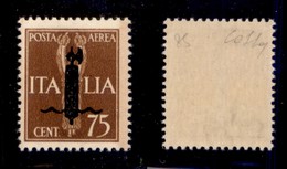 RSI - 1944 - Saggi - 75 Cent (P10A-Aerea-Verona) - Gomma Integra - Cert. Colla (6.000) - Otros & Sin Clasificación