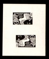 SERVIZI PRIVATI AUTORIZZATI - SABE - 1945 - Prova Tete Beche In Nero Del 10 Lire (14) Su Cartoncino Lucido Non Gommato - - Other & Unclassified