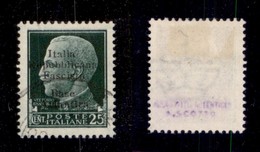 EMISSIONI LOCALI - BASE ATLANTICA - 1943 - 25 Cent (9g) Usato - L Diversa (800) - Autres & Non Classés