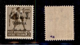 EMISSIONI C.L.N. - ARONA - 1945 - 30 Cent (17) Senza Filigrana - Gomma Integra (4.500) - Sonstige & Ohne Zuordnung